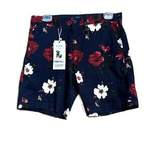 NWT Denim & Flower Ricky Singh Men's Shorts 30W 7” Inseam Navy Floral Summer